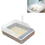 Lettiera per gatti, vasca per feci quadrata semichiusa, toilette per animali domestici, Small, Large, Large  Pink, Large  Gray