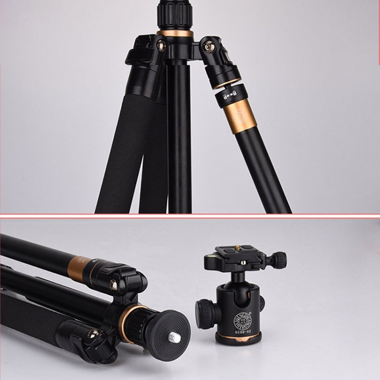 Q222 Supporto per monopiede con supporto per treppiede portatile a 4 sezioni con gambe pieghevoli in lega di alluminio con teste a sfera