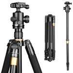 Q222 Supporto per monopiede con supporto per treppiede portatile a 4 sezioni con gambe pieghevoli in lega di alluminio con teste a sfera