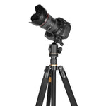 Q222 Supporto per monopiede con supporto per treppiede portatile a 4 sezioni con gambe pieghevoli in lega di alluminio con teste a sfera