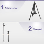 Q222 Supporto per monopiede con supporto per treppiede portatile a 4 sezioni con gambe pieghevoli in lega di alluminio con teste a sfera