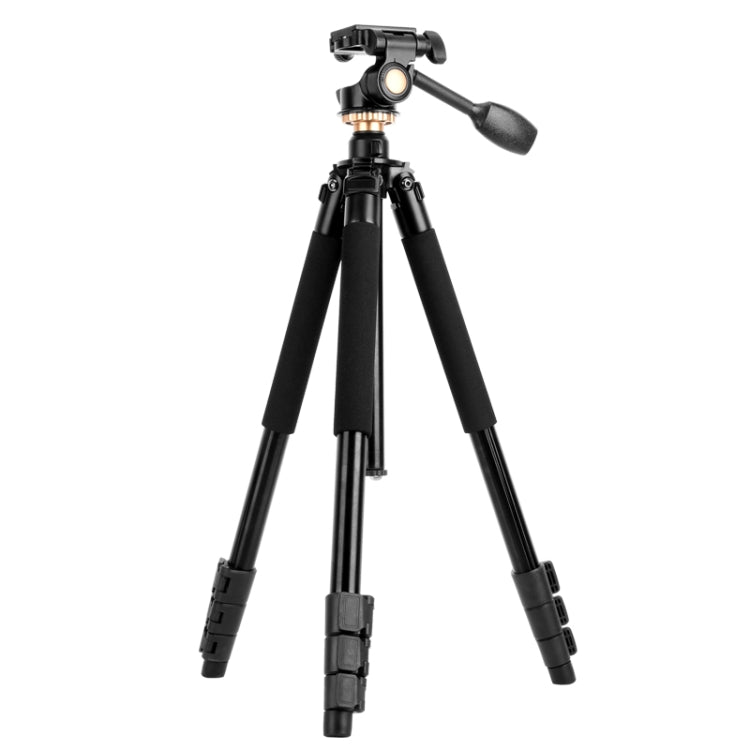 Q338 Gambe pieghevoli a 4 sezioni Supporto per treppiede in lega di alluminio per trasmissione dal vivo, Q338With Three-dimensional Head, Q338 With Ball Head