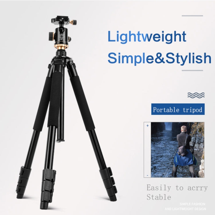 Q338 Gambe pieghevoli a 4 sezioni Supporto per treppiede in lega di alluminio per trasmissione dal vivo, Q338With Three-dimensional Head, Q338 With Ball Head