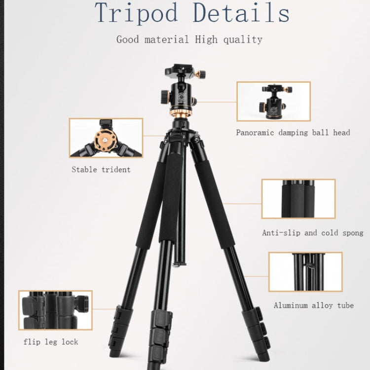 Q338 Gambe pieghevoli a 4 sezioni Supporto per treppiede in lega di alluminio per trasmissione dal vivo, Q338With Three-dimensional Head, Q338 With Ball Head