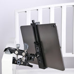 Xiletu Xj15 Morsetto per telefono per tablet PC con supporto per treppiede in metallo completo per trasmissione in diretta con fori per viti da 1/4 di pollice e base per pattino freddo, Xj15