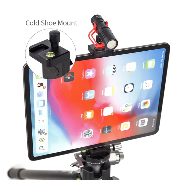 Xiletu Xj15 Morsetto per telefono per tablet PC con supporto per treppiede in metallo completo per trasmissione in diretta con fori per viti da 1/4 di pollice e base per pattino freddo, Xj15