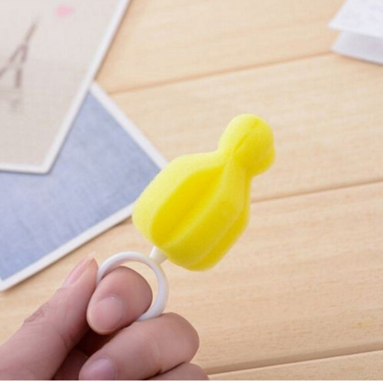 5 PZ Spugna rotante a 360 gradi gialla Spazzola per capezzoli per bambini Neonati Pulizia della tettarella Spazzole per biberon Detergente per ciuccio infantile, Bottle Brushes