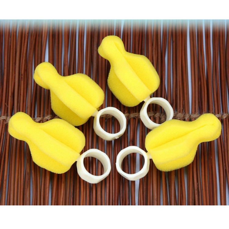 5 PZ Spugna rotante a 360 gradi gialla Spazzola per capezzoli per bambini Neonati Pulizia della tettarella Spazzole per biberon Detergente per ciuccio infantile, Bottle Brushes
