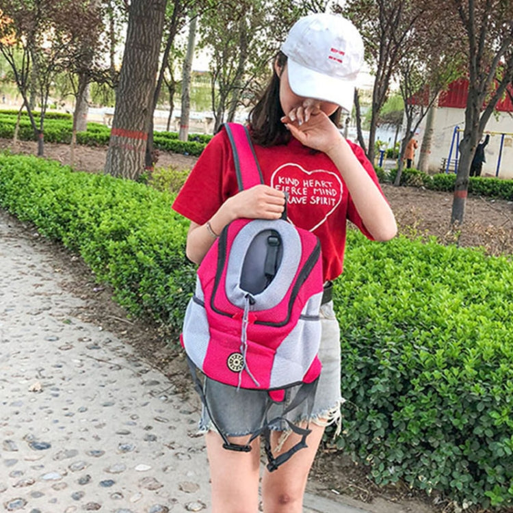 Borsa da trasporto per cani da compagnia per esterni Borsa anteriore Borsa da viaggio portatile a doppia spalla Zaino in rete Testa, S, L