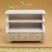 Mini mobili per casa delle bambole, modello di armadietto porta asciugamani bianco, per bagno corto, Mini Furniture Bathroom