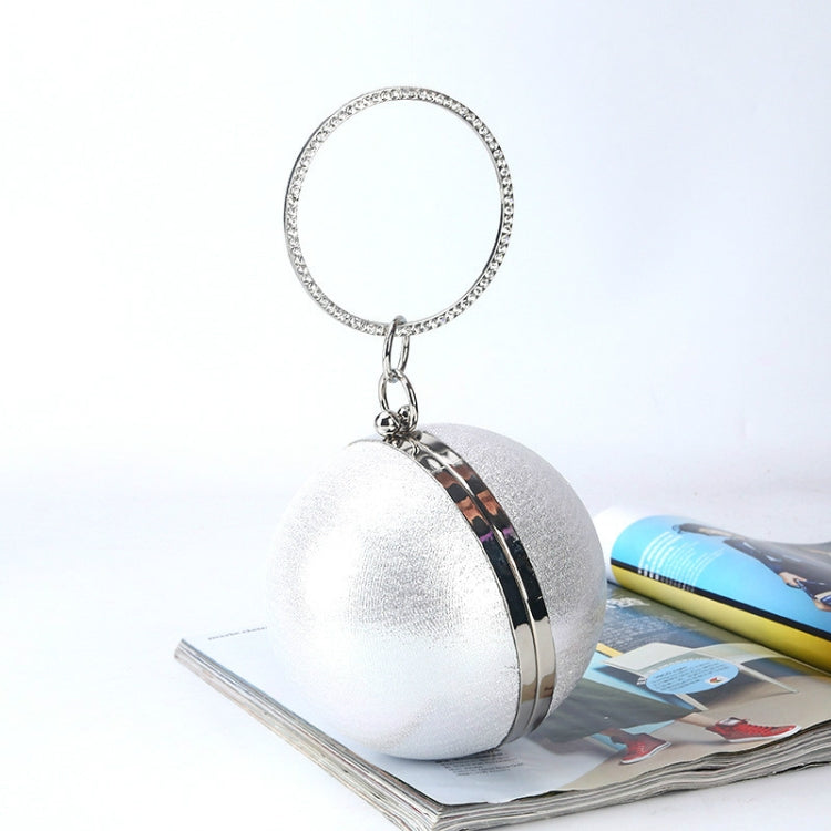 Borsa da pranzo sferica Borsa da sera con sfera rotonda con personalità semplice Borsa da banchetto per donna in PU. Pochette per trucco