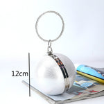 Borsa da pranzo sferica Borsa da sera con sfera rotonda con personalità semplice Borsa da banchetto per donna in PU. Pochette per trucco