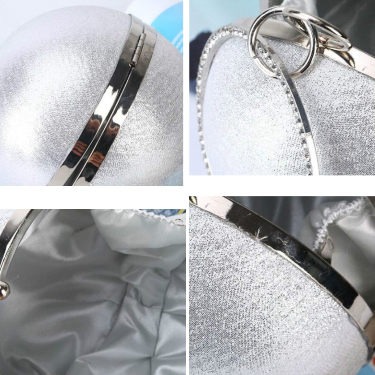 Borsa da pranzo sferica Borsa da sera con sfera rotonda con personalità semplice Borsa da banchetto per donna in PU. Pochette per trucco