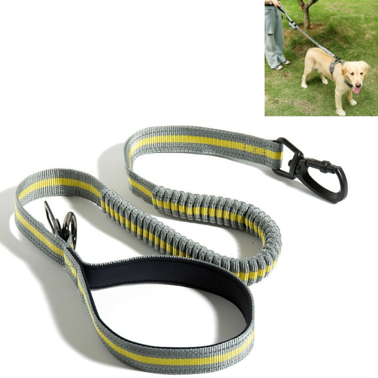 Corda da trazione elastica riflettente in nylon con corda da trazione anti-flagello per cani, Elastic Stretch Yellow, Elastic Stretch Green