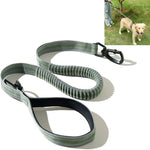 Corda da trazione elastica riflettente in nylon con corda da trazione anti-flagello per cani, Elastic Stretch Yellow, Elastic Stretch Green