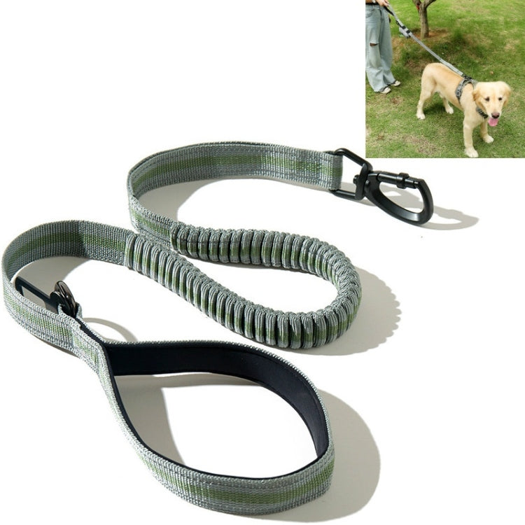 Corda da trazione elastica riflettente in nylon con corda da trazione anti-flagello per cani, Elastic Stretch Yellow, Elastic Stretch Green