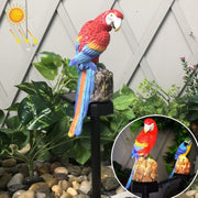 Lampada da giardino solare in resina con pappagallo