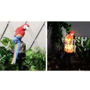 Lampada da giardino solare in resina con pappagallo