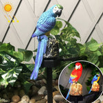 Lampada da giardino solare in resina con pappagallo