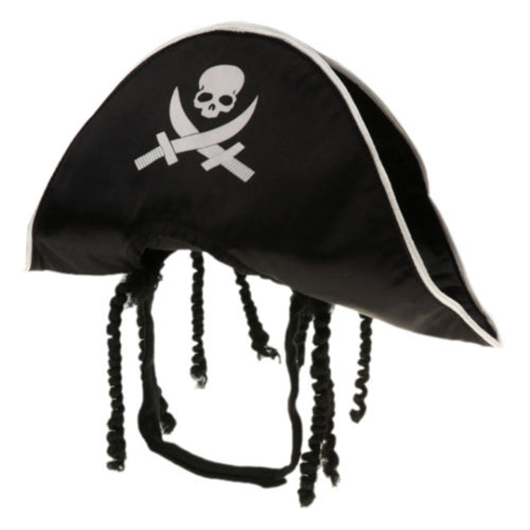 Forniture per animali domestici Cappello da pirata di Halloween Parrucca per cani e gatti Cappello da pirata bianco, White Pirate Hat,