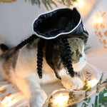 Forniture per animali domestici Cappello da pirata di Halloween Parrucca per cani e gatti Cappello da pirata bianco, White Pirate Hat,