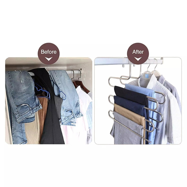 Appendiabiti multifunzionali a forma di S a 5 strati. Appendiabiti per pantaloni, S Shape Hangers