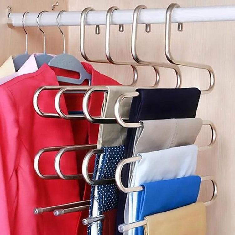 Appendiabiti multifunzionali a forma di S a 5 strati. Appendiabiti per pantaloni, S Shape Hangers