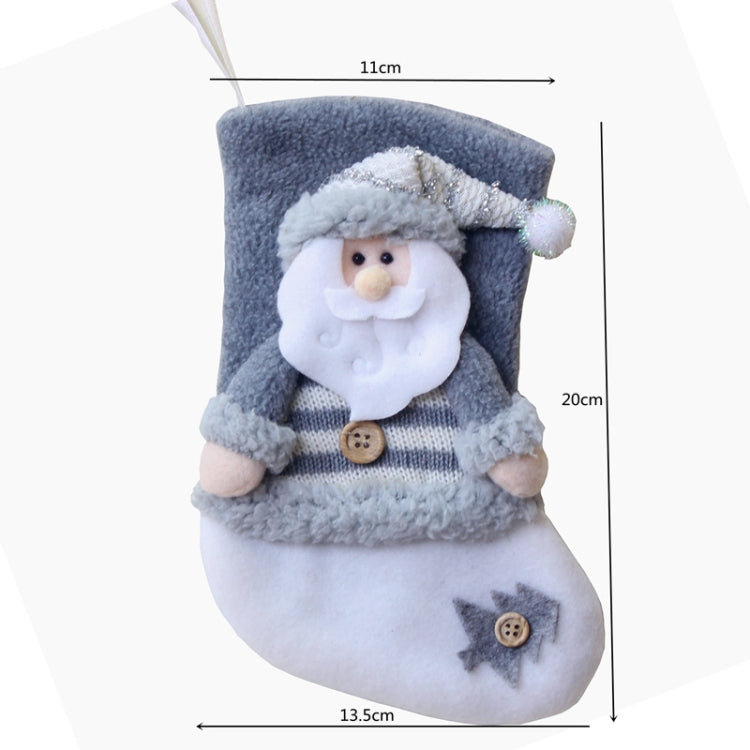 Borsa regalo per calzini natalizi in flanella spessa con 3 decorazioni natalizie, Elderly, Snowman, Elk