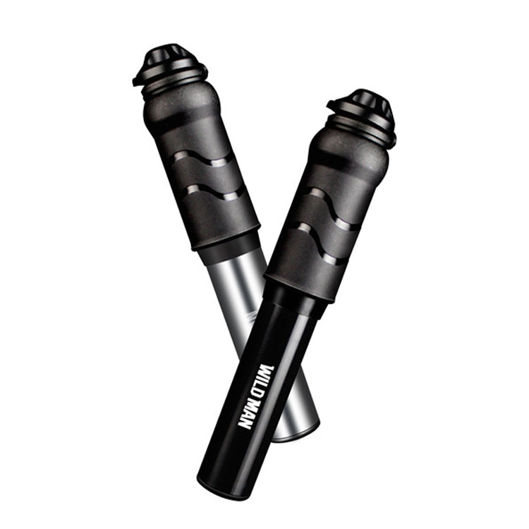 WILD MAN Pompa da bicicletta portatile ad alta pressione per bici da strada di montagna e mini pompa da basket universale con bocca francese, GK1 (Bright Black), GK1 (Bright Silver)