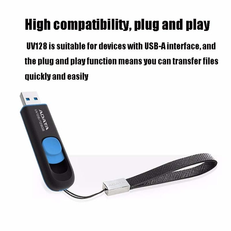ADATA UV128 Altoparlante per auto Archiviazione per ufficio Disco U, 16GB, 32GB, 64GB, 128GB