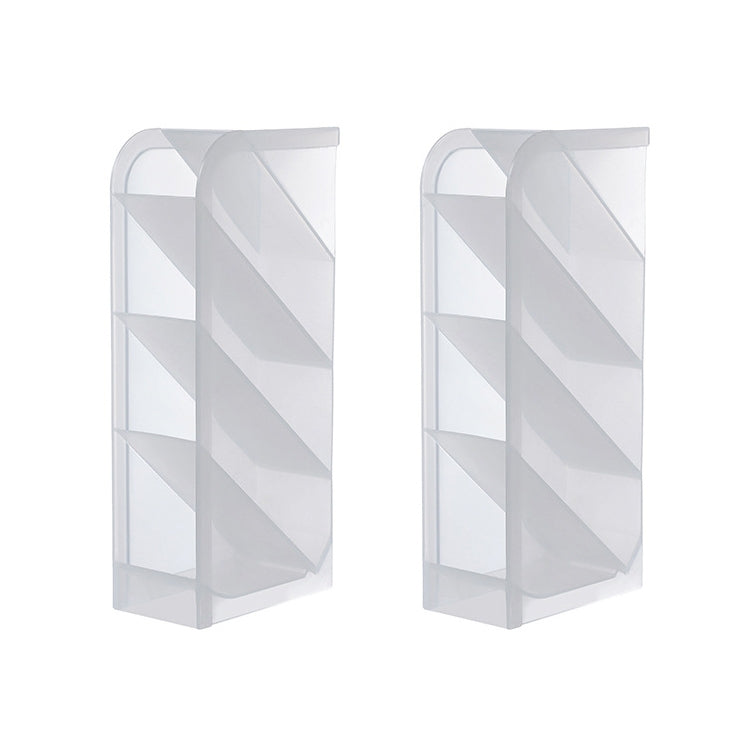 Set 2 portapenne da tavolo 4 griglie plastica trasparente
