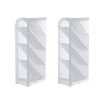2 pezzi portapenne da tavolo multifunzione a 4 griglie custodia per ufficio scuola scatola di plastica trasparente organizer per matite da scrivania