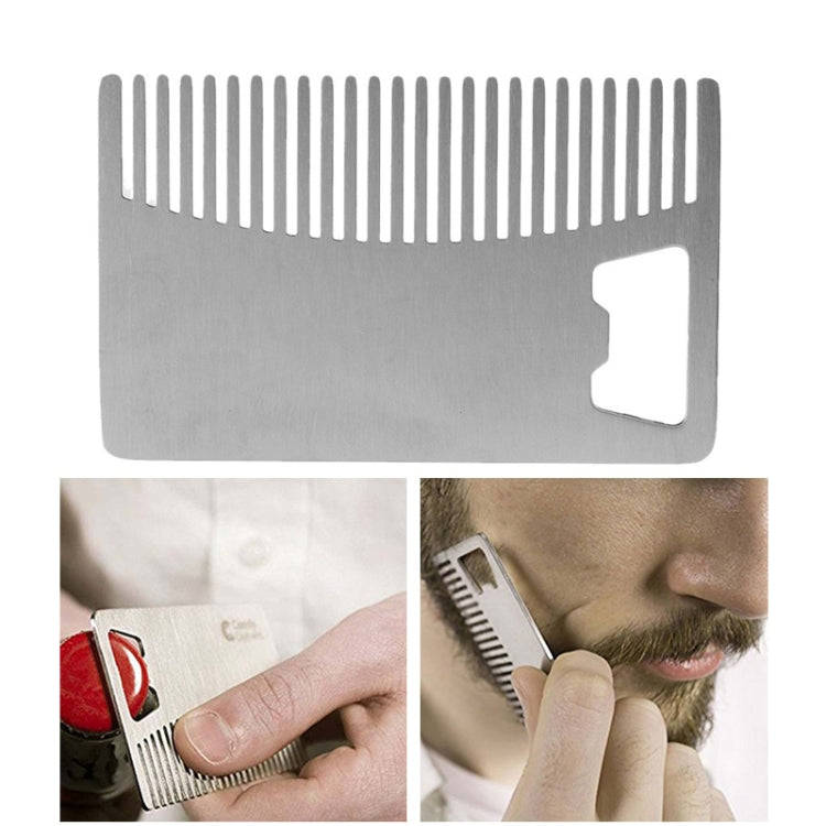 Pettine per barba in metallo con apribottiglie 3 pezzi