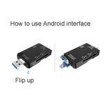 2 PC Type-C e Micro USB e USB 2.0 Lettore di schede multifunzione 3 in 1, supporto disco U / TF / SD, Black, White