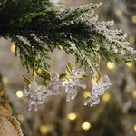 10 sacchetti di decorazioni natalizie con ciondolo angelo trasparente, ornamenti per l'albero di Natale, 4pcs/bag