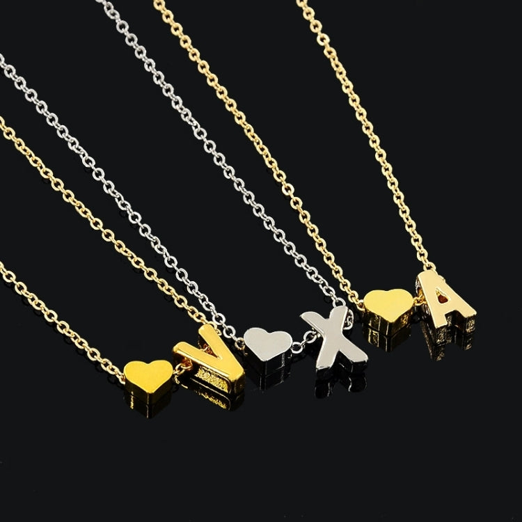 Collana iniziale con cuore piccolo e alla moda, collana con lettera personalizzata, gioielli con nome per accessori da donna, regalo per la fidanzata, A, B, C, D, E, F, G, H, I, J, K, L, M, N, O, P, Q, R, S, T, U, V, W, X, Y, Z