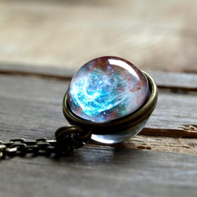 Collana con pendente galassia in vetro doppia faccia