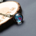Collana con pendente galassia stellata cosmica solare in vetro a doppia faccia