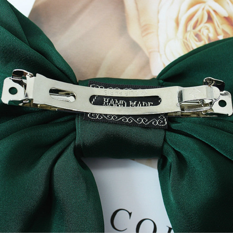 5 accessori per capelli con fiocco in raso e forcina per la testa posteriore, Wine Red, Black, Dark Yellow, Tibetan Blue, Dark Green, Light Pink, Light Purple, Black Wave Point, Wine Red Wave Point