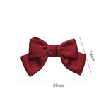 5 accessori per capelli con fiocco in raso e forcina per la testa posteriore, Wine Red, Black, Dark Yellow, Tibetan Blue, Dark Green, Light Pink, Light Purple, Black Wave Point, Wine Red Wave Point