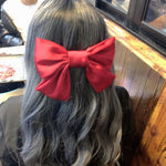 5 accessori per capelli con fiocco in raso e forcina per la testa posteriore, Wine Red, Black, Dark Yellow, Tibetan Blue, Dark Green, Light Pink, Light Purple, Black Wave Point, Wine Red Wave Point