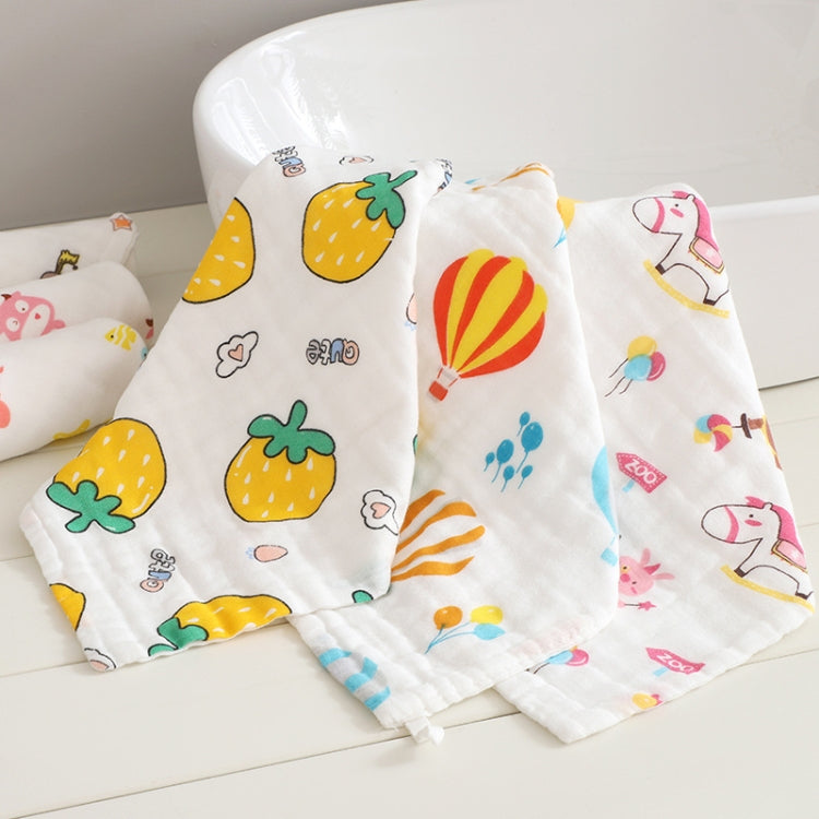 5 pezzi di garza a sei strati in cotone per bambini, fazzoletti quadrati per saliva, stili di consegna casuale, 25x25cm, 30x30cm