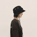 Cappello Hip-Hop da esterno Cappello da pescatore Cappello da bacino antivento con coulisse, M, L