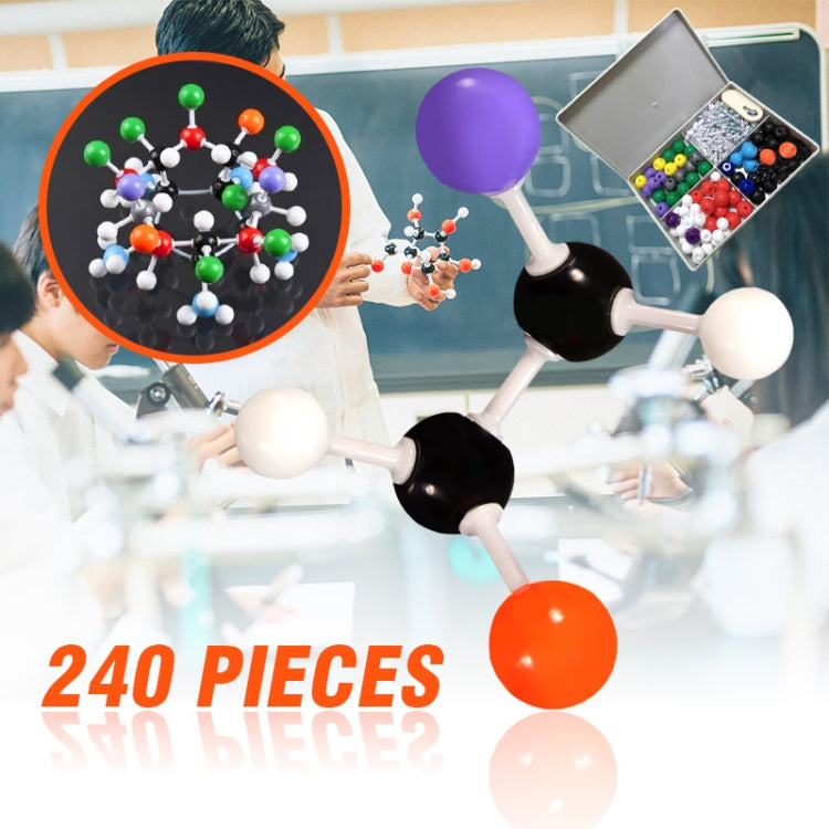 Set di atomi di chimica organica modello molecolare di chimica da 240 pezzi per insegnamento in laboratorio scolastico, Organic Chemistry Atom Set