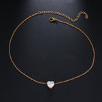 Collana con ciondolo a cuore in cristallo Collana a catena corta femminile