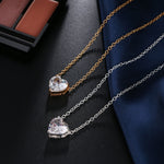 Collana con ciondolo a cuore in cristallo Collana a catena corta femminile