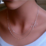 Collane con pendente a catena maglione argento lungo elegante e bello da donna