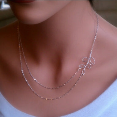 Collane con pendente a catena maglione argento lungo elegante e bello da donna