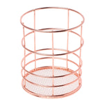 Scatola portapenne in metallo oro rosa, custodia in ferro, cestino per ricezione, cancelleria per ufficio, forniture per scrivania scolastica