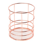 Scatola portapenne in metallo oro rosa, custodia in ferro, cestino per ricezione, cancelleria per ufficio, forniture per scrivania scolastica